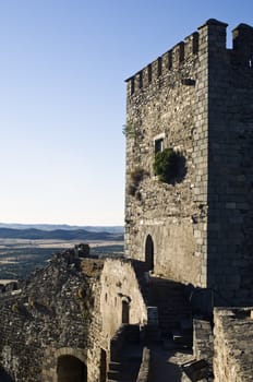 Donjon of the medieval castle of the village of Monsaraz, Alentejo, Portugal