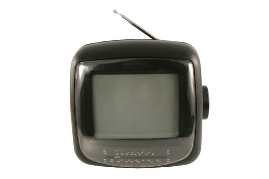 A Isolated portable tv set with antenna