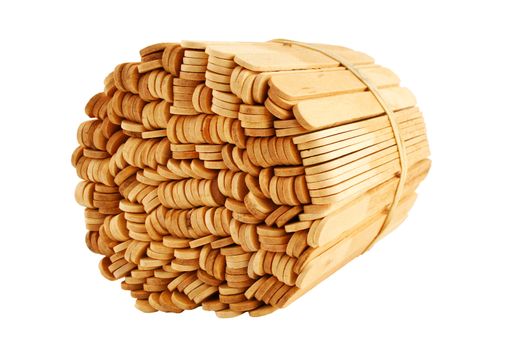 Some Popsicle sticks tied with rubberband