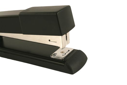 A Isolated black stapler on white
