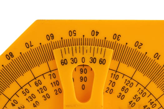 A isolated yellow Carpneters angle finder