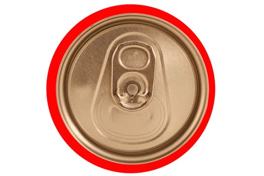 A Isolated closed red soda can lid
