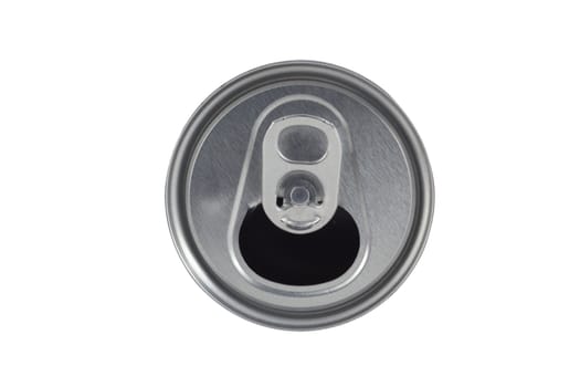 A Open soda can lid on white background