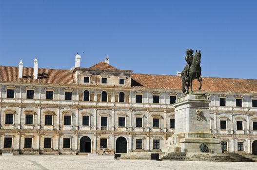 Equestrian statue of King Joao IV and Paco Ducal de Vila Vicosa, Alentejo, Portugal