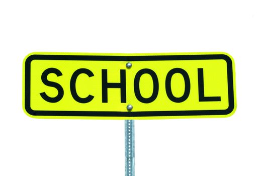 A Isolated school sign on white