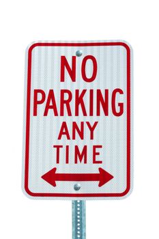 A Isolated No Parking sign on white