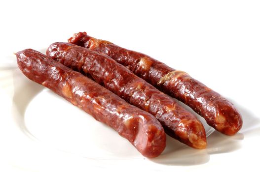appetizing rawly-smoked sausages