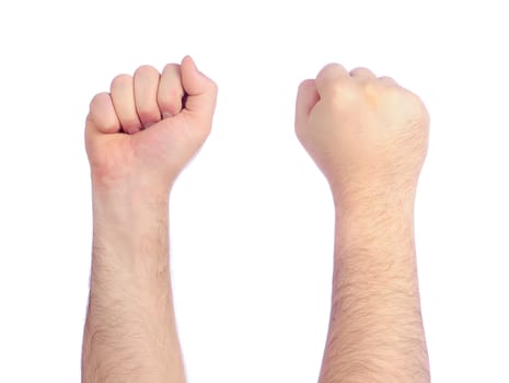 Male hands counting - fist