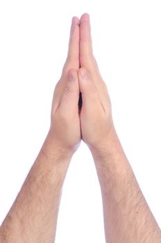 Male hands counting - prayer