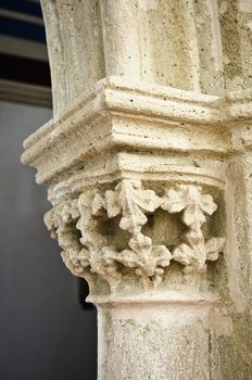 Chapiter detail in Santuario do Senhor dos Martires,  Alcacer do Sal, Alentejo, Portugal
