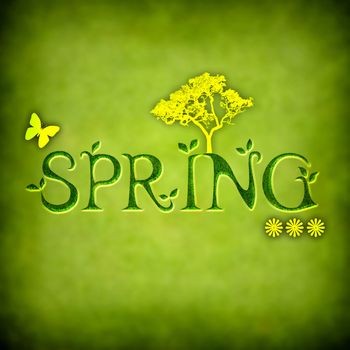 spring background illustration - square format