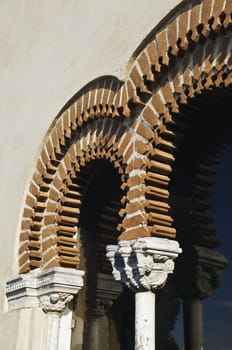 Moorish window in the medieval castle of Alvito, Alentejo, Portugal
