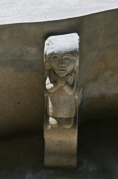 Caryatid in the medieval castle of Alvito, Alentejo, Portugal
