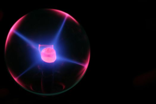 A Static Electricity ball on black background