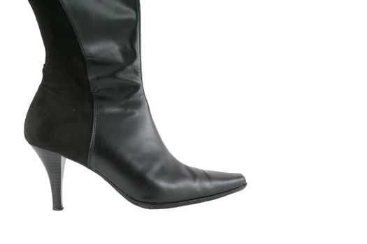 A Womens High Heel boot isolated on white