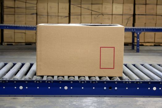 Carton on a conveyor