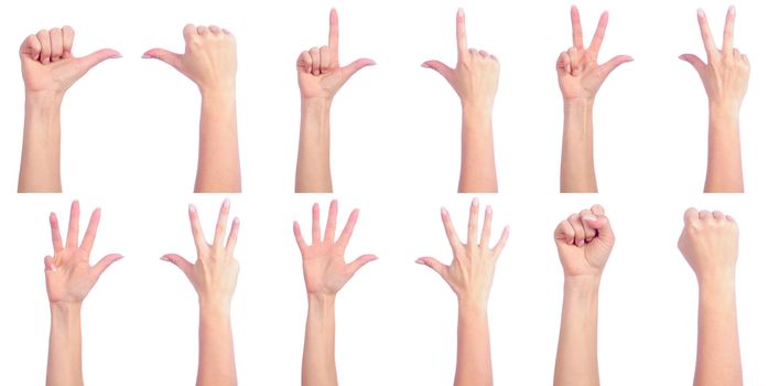 Female hands counting. Good or bad