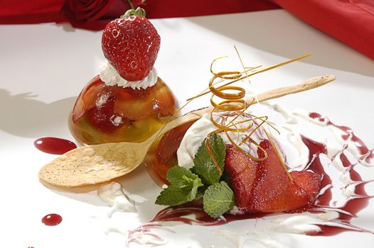 luxurious dessert for the romantic meetings