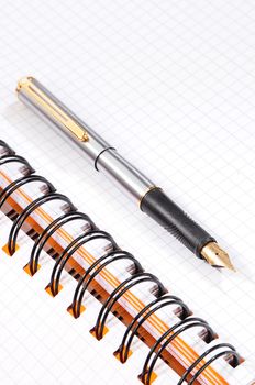 fountain pen on a open notebook