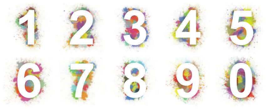 Set of colorful halftone numbers