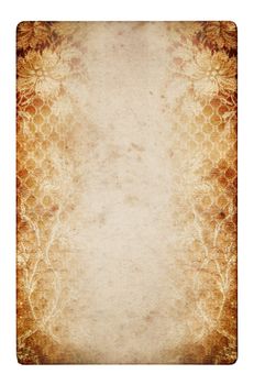 An isolated old grunge paper on a white background