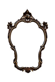 A vintage golden frame isolated on a white background