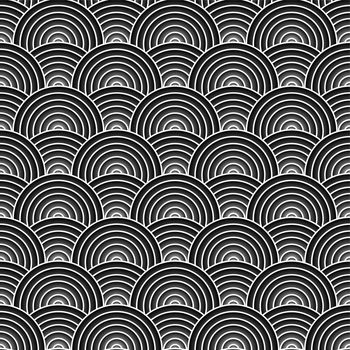 Black and white circular design that seamlessly repeats