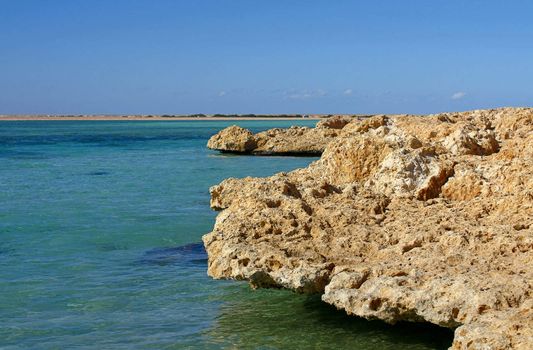Egypt. Landscape with a coral beach and the Red Sea.