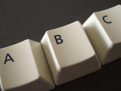 The Letters ABC from a keyboard
