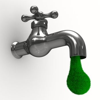 tap on white background. Isolated 3D image