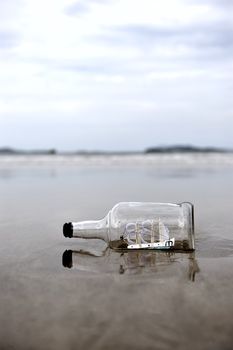 Lost bottle on the beach