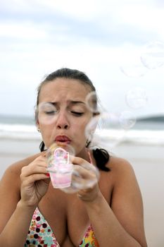 Woman enjoying her holiday in Buzios, Brazil