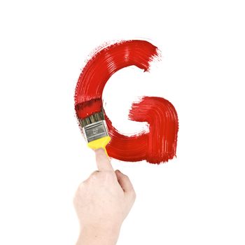 Painting Letter G on white background