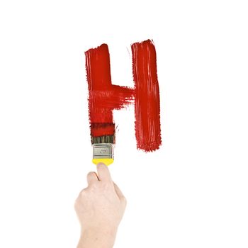 Painting Letter H on white background