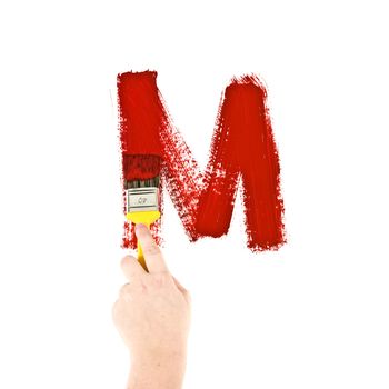 Painting Letter M on white background