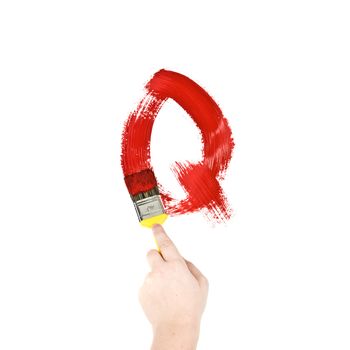 Painting Letter Q on white background