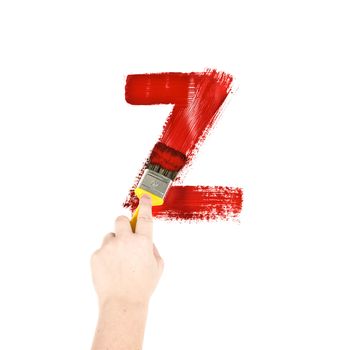 Painting Letter Z on white background