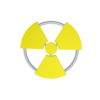 nuclear symbol on white background - 3d illustration