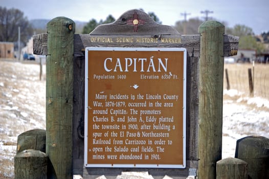 Capitan official scenic historic marker