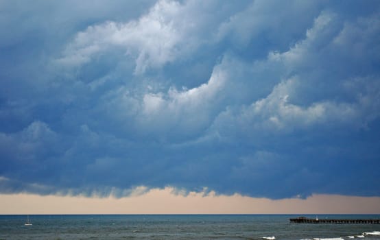 Storm Clouds roll out into the ocean