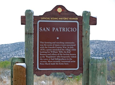 San Patricio New Mexico Lincoln County Sign