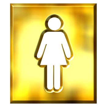 3d golden female sign isolated in white