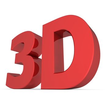 shiny and glossy red 3d word 3D
