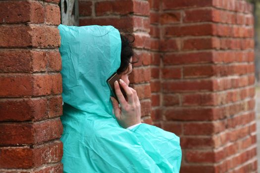 girl calling by mobile phone