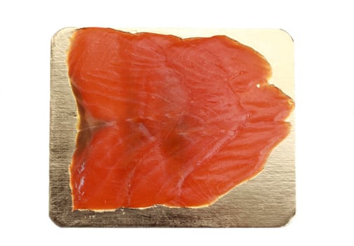 closeup on slices of smoked trout