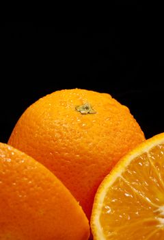 Close-up shot of fresh Oranges.