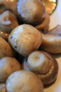 Close up of the mushrooms on a plate.