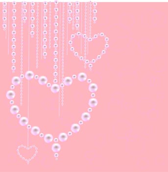pearl necklace, the heart of pearls, a symbol of love, an ornament made of pearls, gemstone jewelry, pearl white