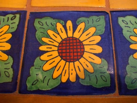 Close up of the Mexican tile.