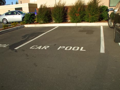 Parking spaces on a big parking lot.